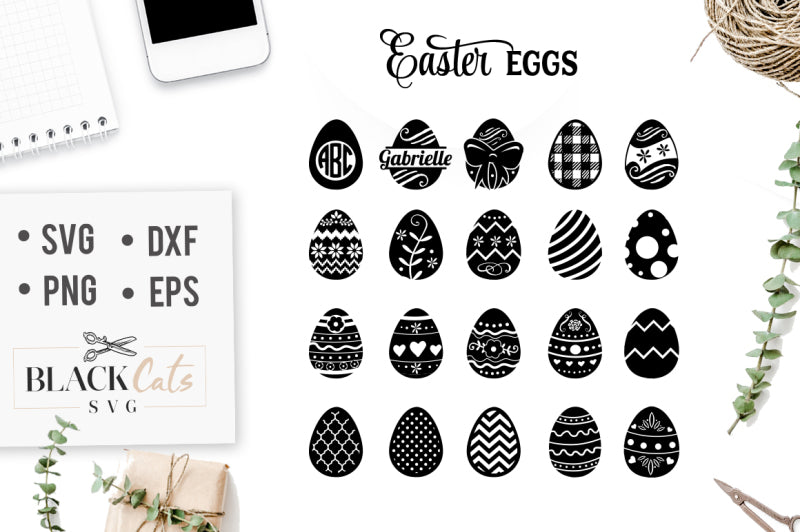 Easter Eggs SVG file Cutting File Clipart in Svg, Eps, Dxf, Png for Cr ...