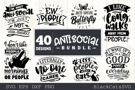 Sassy SVG bundle 40 designs antisocial SVG bundle