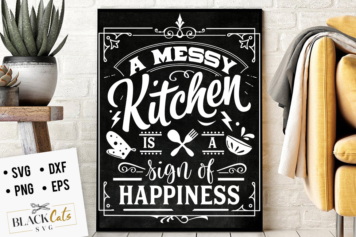 A messy kitchen is SVG