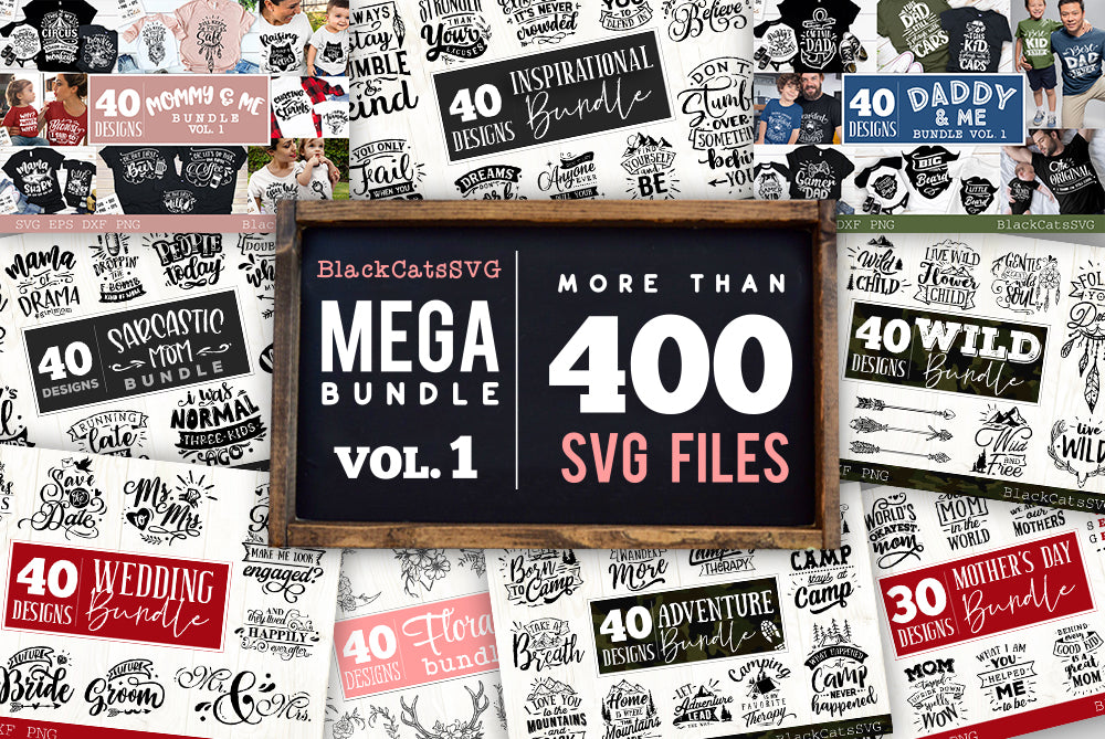 Mega Bundle 400 SVG designs vol 1