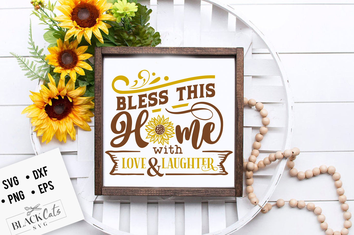 Bless this home with love and laughter SVG file
