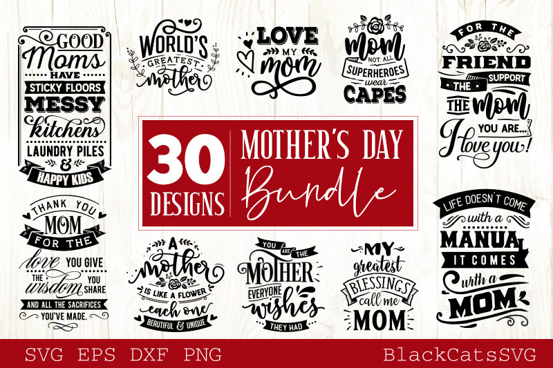Mother's Day SVG bundle 30 designs Motherhood SVG bundle