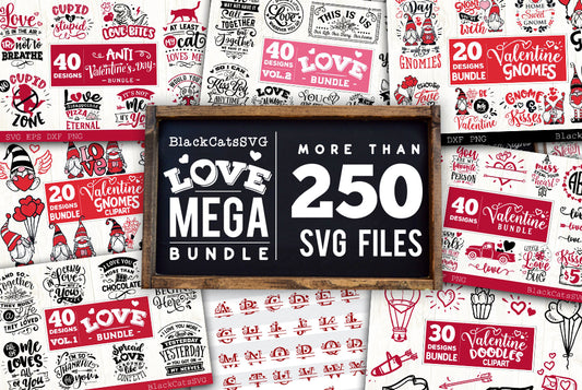 Valentine Mega Bundle SVG bundle 265 designs