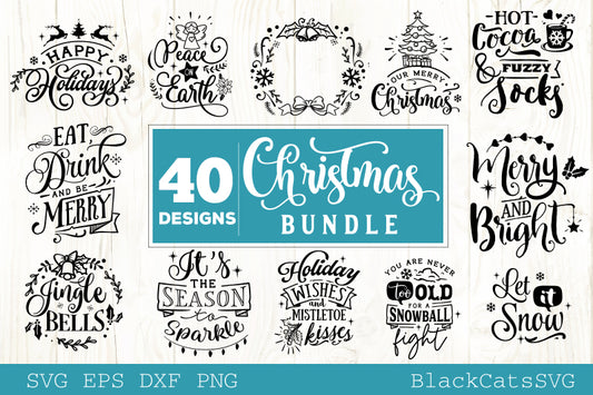Christmas bundle 40 SVG file vol 2 Cutting File Clipart in Svg, Eps, Dxf, Png for Cricut & Silhouette