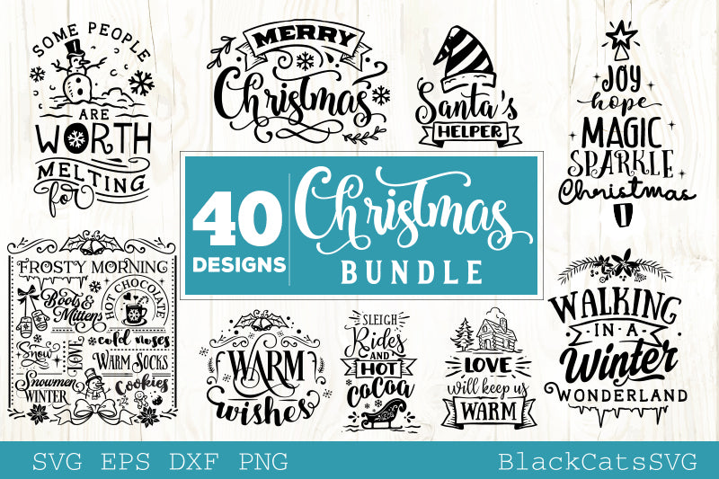 Christmas bundle 40 SVG file vol 2 Cutting File Clipart in Svg, Eps, Dxf, Png for Cricut & Silhouette