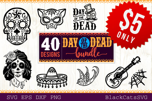 Day of the Dead SVG bundle 40 designs Dia de los Muertos SVG bundle