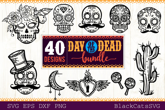 Day of the Dead SVG bundle 40 designs Dia de los Muertos SVG bundle