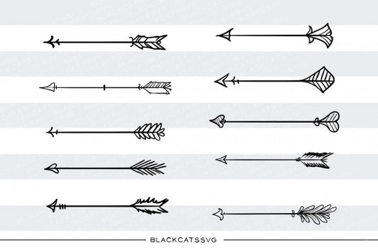 Doodle Arrows  -  SVG file Cutting File Clipart in Svg, Eps, Dxf, Png for Cricut & Silhouette - Boho wild arrows svg