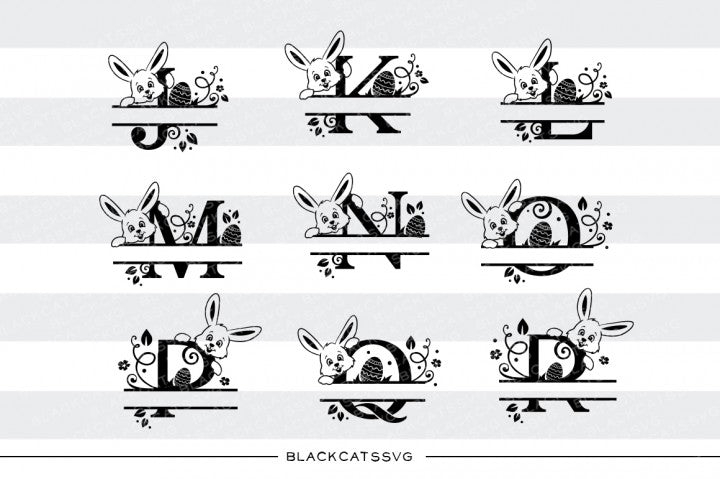 Easter Split font with bunny and Easter egg - SVG file Cutting File Clipart in Svg, Eps, Dxf, Png for Cricut & Silhouette