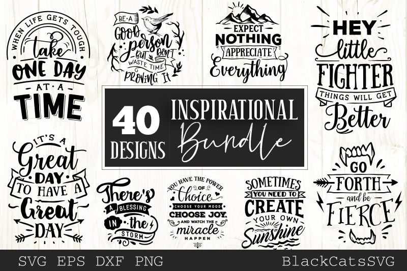 Inspirational SVG bundle 40 designs Motivational SVG bundle