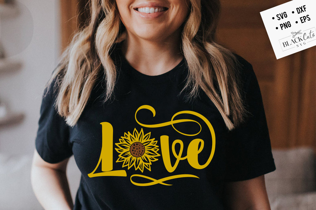 Love Sunflower SVG File