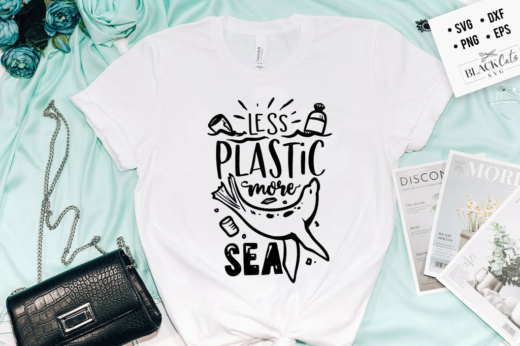 Less Plastic More Sea SVG File