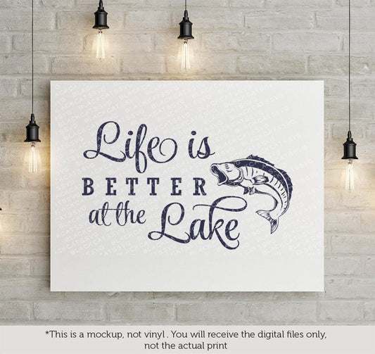 Life is better at the lake -  SVG file Cutting File Clipart in Svg, Eps, Dxf, Png for Cricut & Silhouette BlackCatsSVG