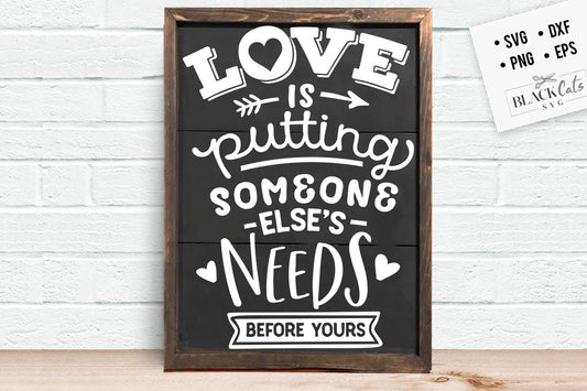 Love is putting someone SVG