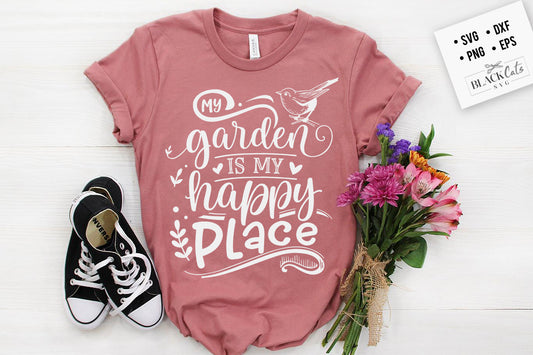 My garden is my happy place SVG