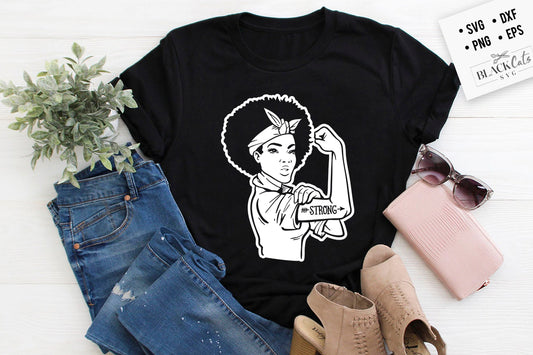 Rosie-Strong-afro woman SVG
