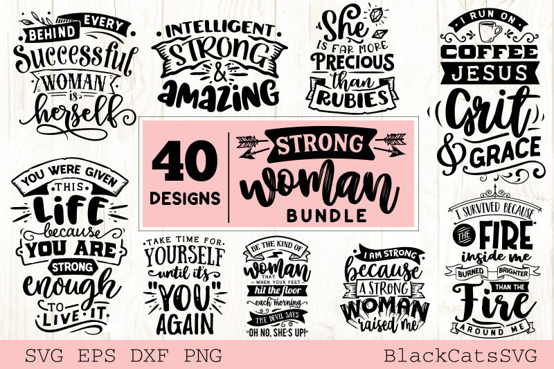 Strong woman SVG bundle 40 designs