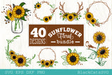 Sunflower frames SVG bundle 40 designs