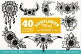 Sunflower frames SVG bundle 40 designs