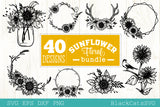 Sunflower frames SVG bundle 40 designs