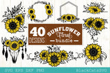 Sunflower frames SVG bundle 40 designs