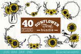 Sunflower frames SVG bundle 40 designs