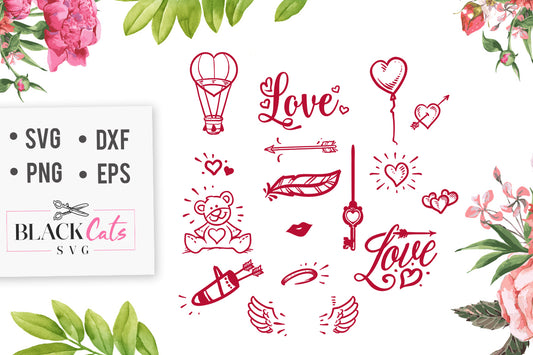 Valentine Doodles SVG File 2
