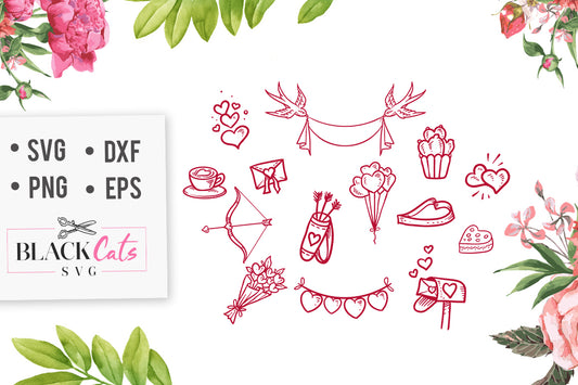 Valentine Doodles SVG