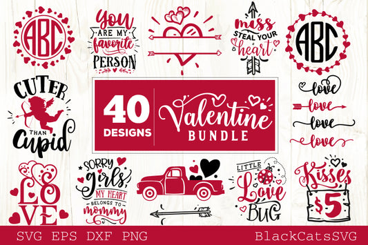 Valentines Day SVG bundle 40 designs