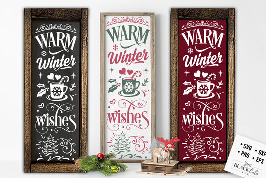 Warm winter wishes SVG