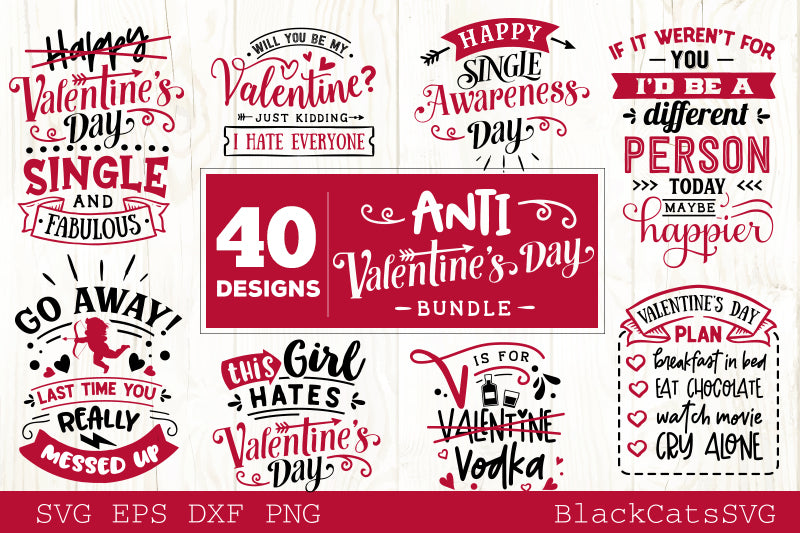 Anti Valentines Day SVG bundle 40 designs