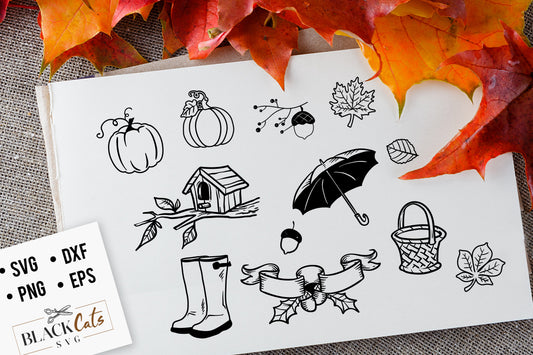Autumn pack SVG file Cutting File Clipart in Svg, Eps, Dxf, Png for Cricut & Silhouette