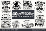 Sassy SVG bundle 40 designs antisocial SVG bundle