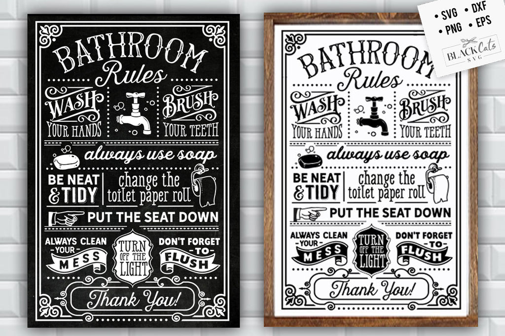 Bathroom Rules SVG