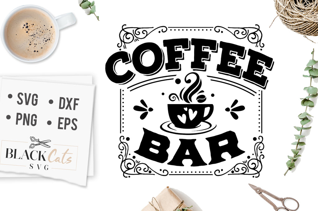 Coffee Bar - Square Sign SVG File