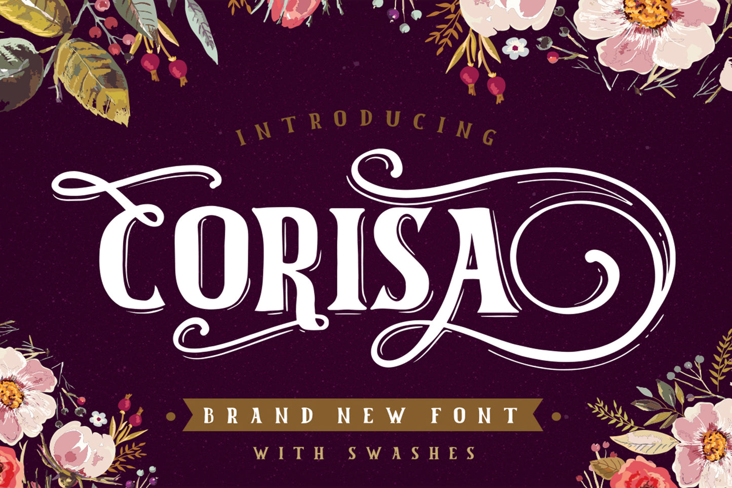 Corisa display font with swashes