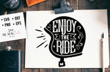 Enjoy the ride -  helmet SVG file Cutting File Clipart in Svg, Eps, Dxf, Png for Cricut & Silhouette