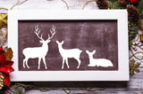 Deers set and antlers SVG