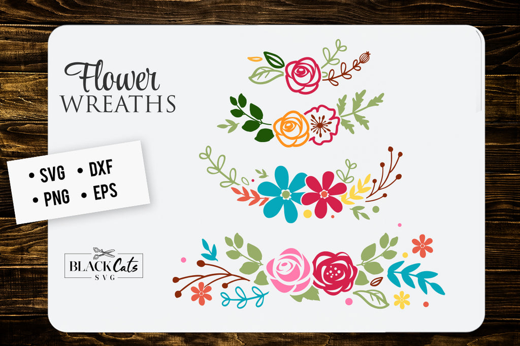 Flowers wreaths SVG file Cutting File Clipart in Svg, Eps, Dxf, Png for Cricut & Silhouette