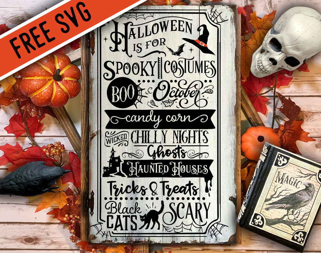 FREE Halloween word art poster SVG