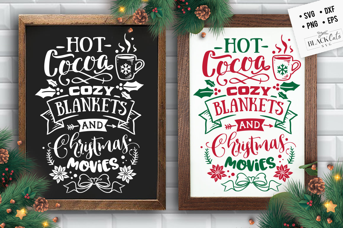 Hot cocoa cozy blanket SVG FREE Christmas SVG