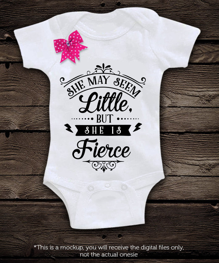 She may seem little but She Is Fierce  SVG file Cutting File Clipart in Svg, Eps, Dxf, Png for Cricut & Silhouette - BlackCatsSVG