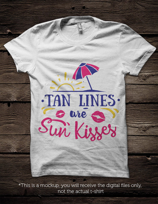 Tan lines are sun kisses -  SVG file Cutting File Clipart in Svg, Eps, Dxf, Png for Cricut & Silhouette - beach svg - BlackCatsSVG