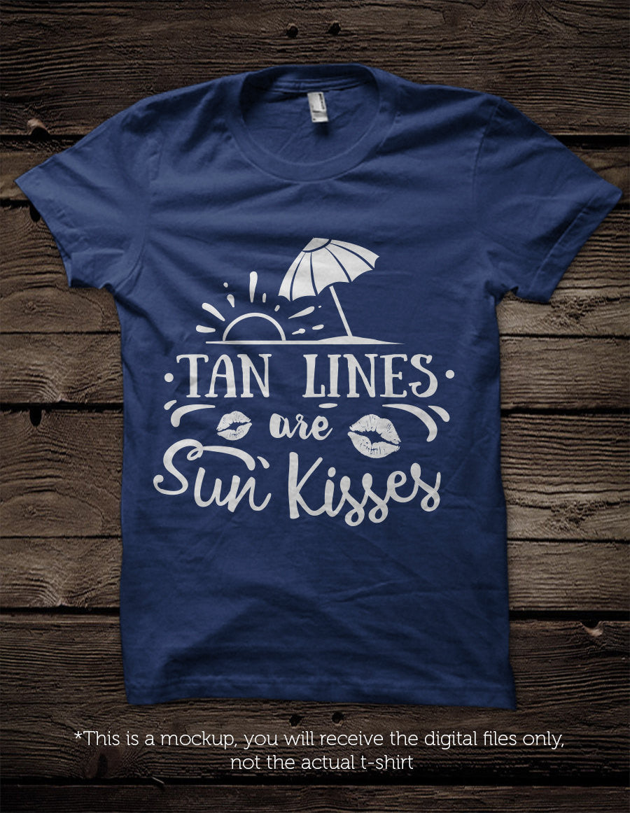 Tan lines are sun kisses -  SVG file Cutting File Clipart in Svg, Eps, Dxf, Png for Cricut & Silhouette - beach svg - BlackCatsSVG