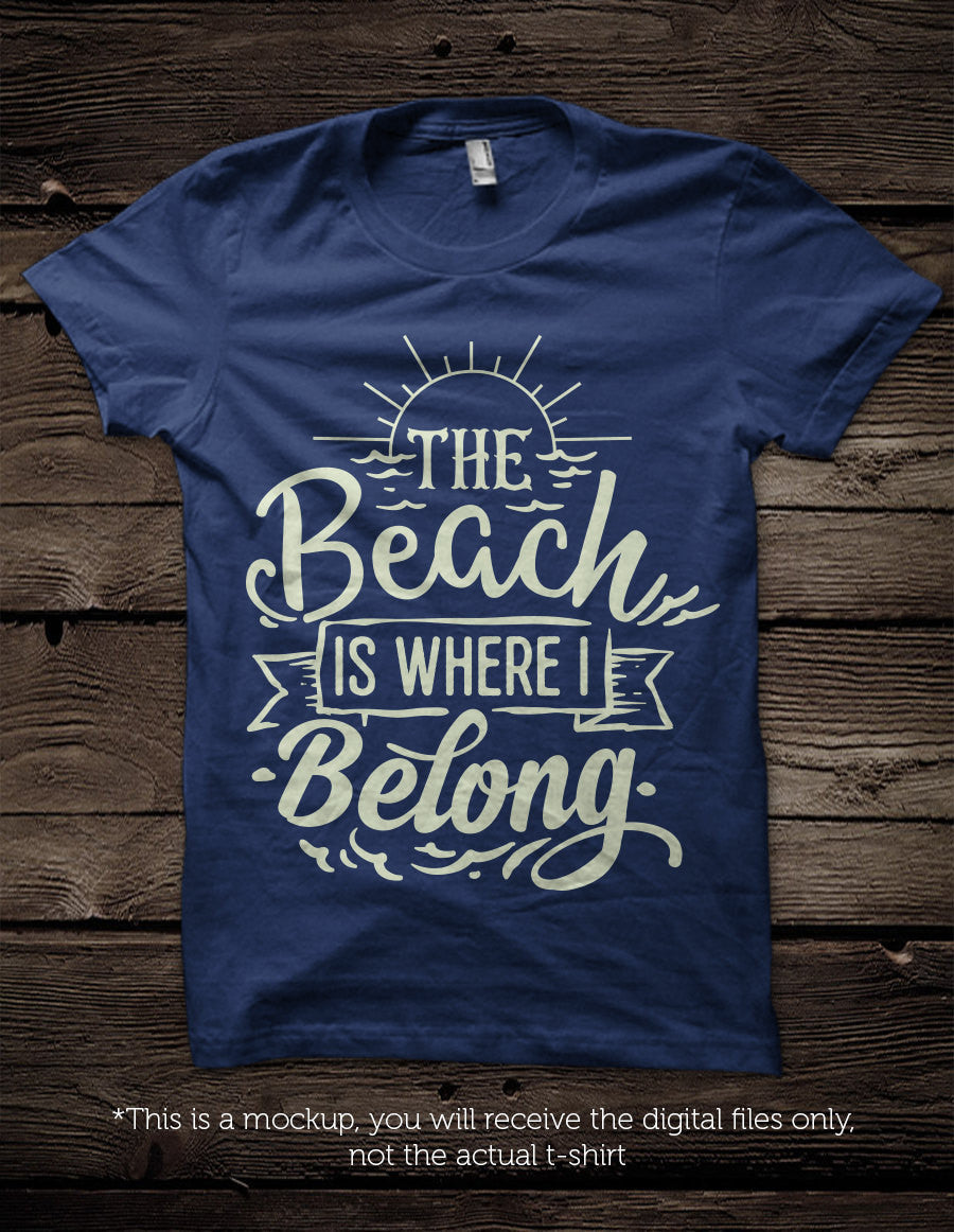 The beach is where I belong  -  SVG file Cutting File Clipart in Svg, Eps, Dxf, Png for Cricut & Silhouette - beach svg - BlackCatsSVG