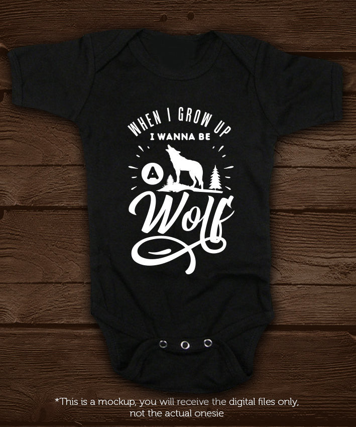 When I grow up I wanna be a wolf - SVG file Cutting File Clipart in Svg, Eps, Dxf, Png for Cricut & Silhouette - BlackCatsSVG