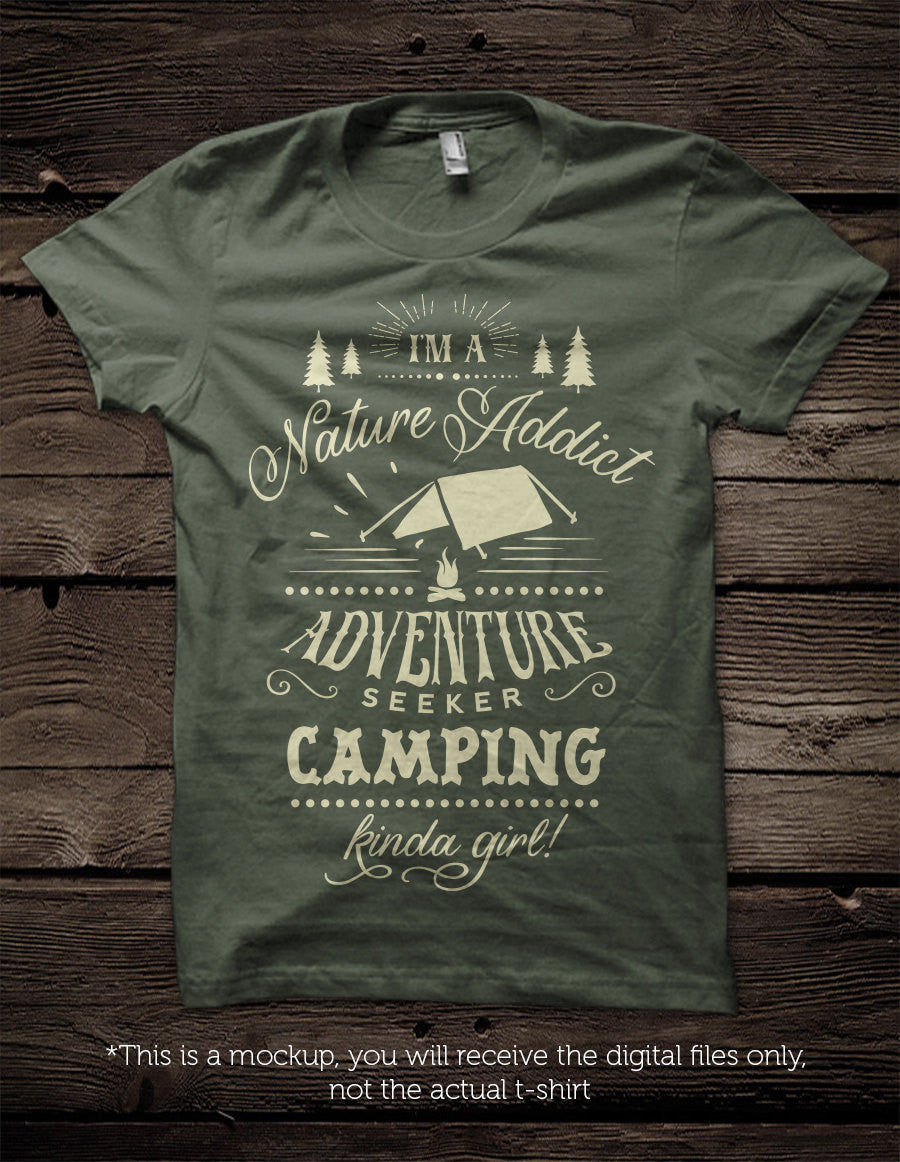 I'm a camping kinda girl / guy -  SVG file Cutting File Clipart in Svg, Eps, Dxf, Png for Cricut & Silhouette - camping adventure svg - BlackCatsSVG