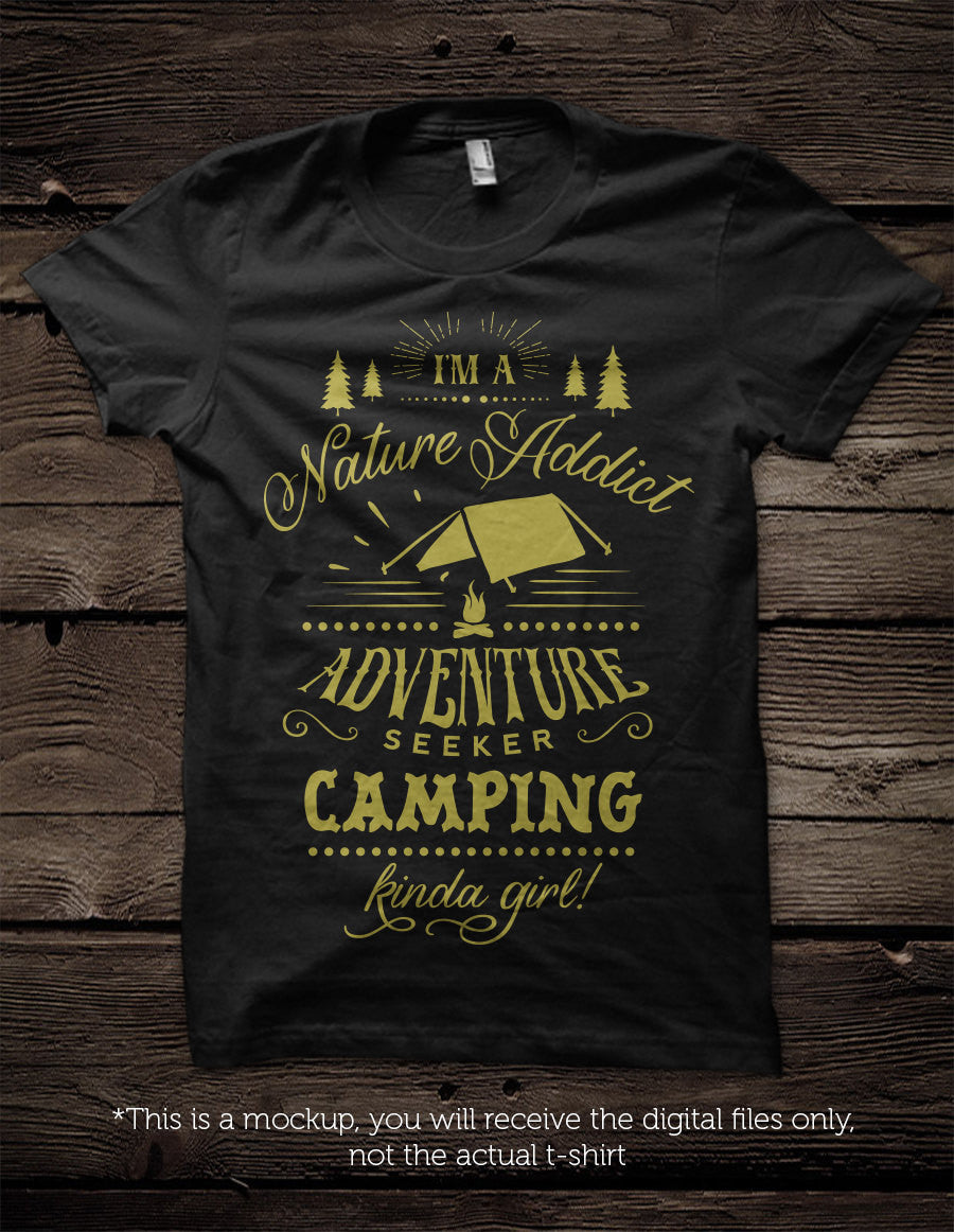 I'm a camping kinda girl / guy -  SVG file Cutting File Clipart in Svg, Eps, Dxf, Png for Cricut & Silhouette - camping adventure svg - BlackCatsSVG