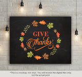Give thanks - leaves frame -  SVG file Cutting File Clipart in Svg, Eps, Dxf, Png for Cricut & Silhouette - Thanksgiving SVG - BlackCatsSVG