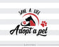 Save a life, adopt a pet -  SVG file Cutting File Clipart in Svg, Eps, Dxf, Png for Cricut & Silhouette - Bloodhound  svg - BlackCatsSVG